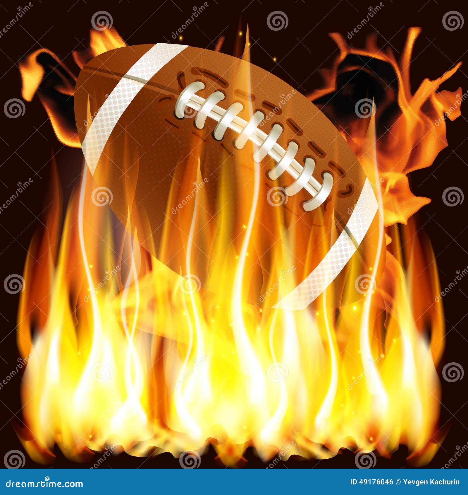 Football On Fire RoyaltyFree Stock Photo 13988073