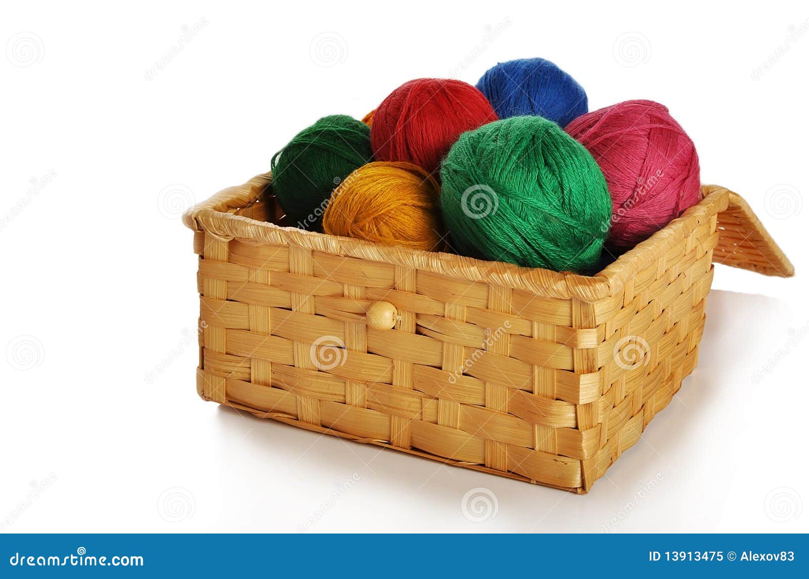 Ball in a basket stock image. Image of wool, fiber, thread 13913475