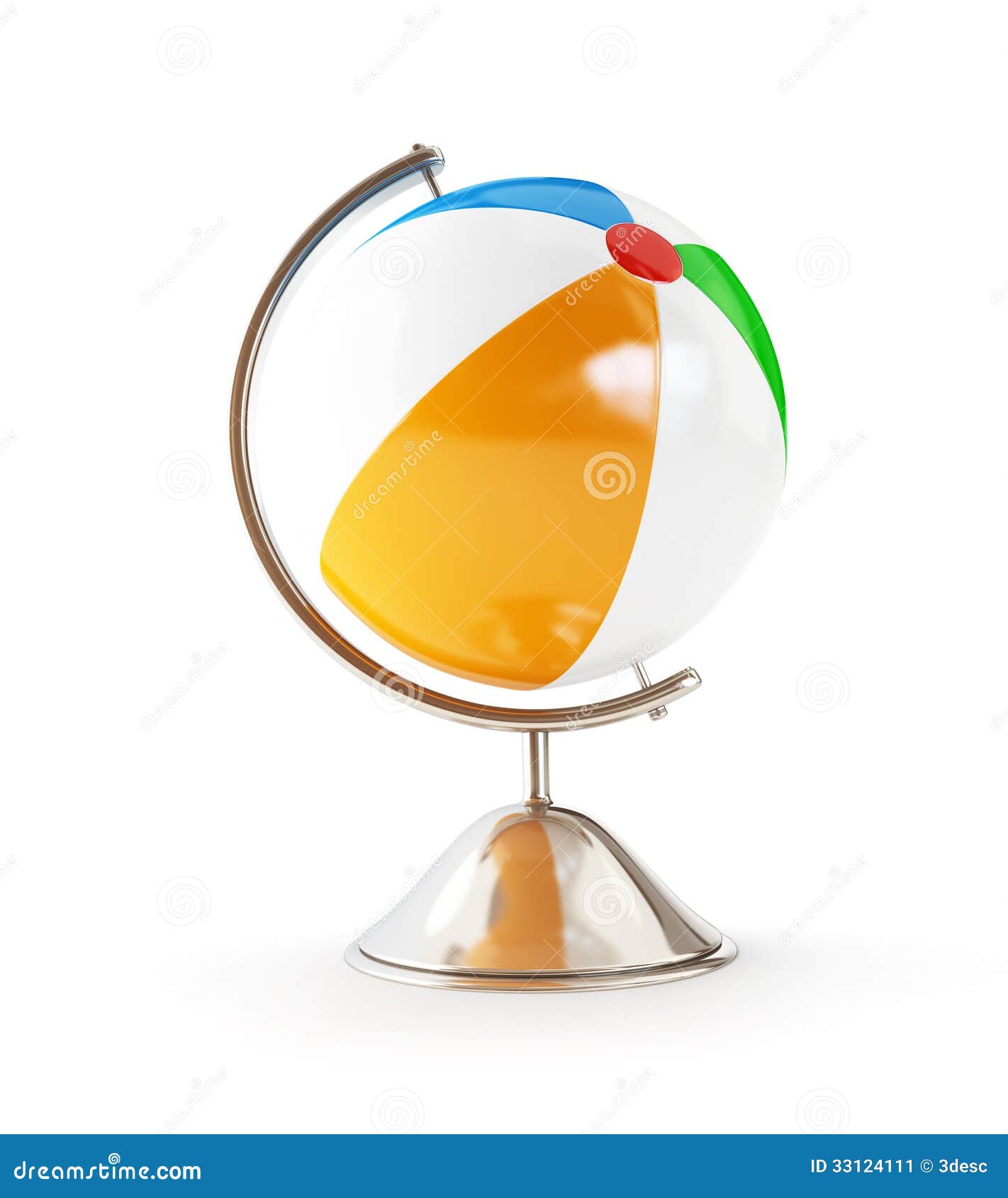 Ball Beach Globe 3d Illustrations Stock Illustration - Illustration of