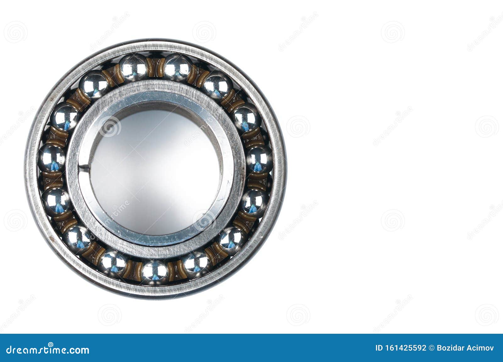 Ball Bearing Isolated on White Background.Copy Space Stock Photo