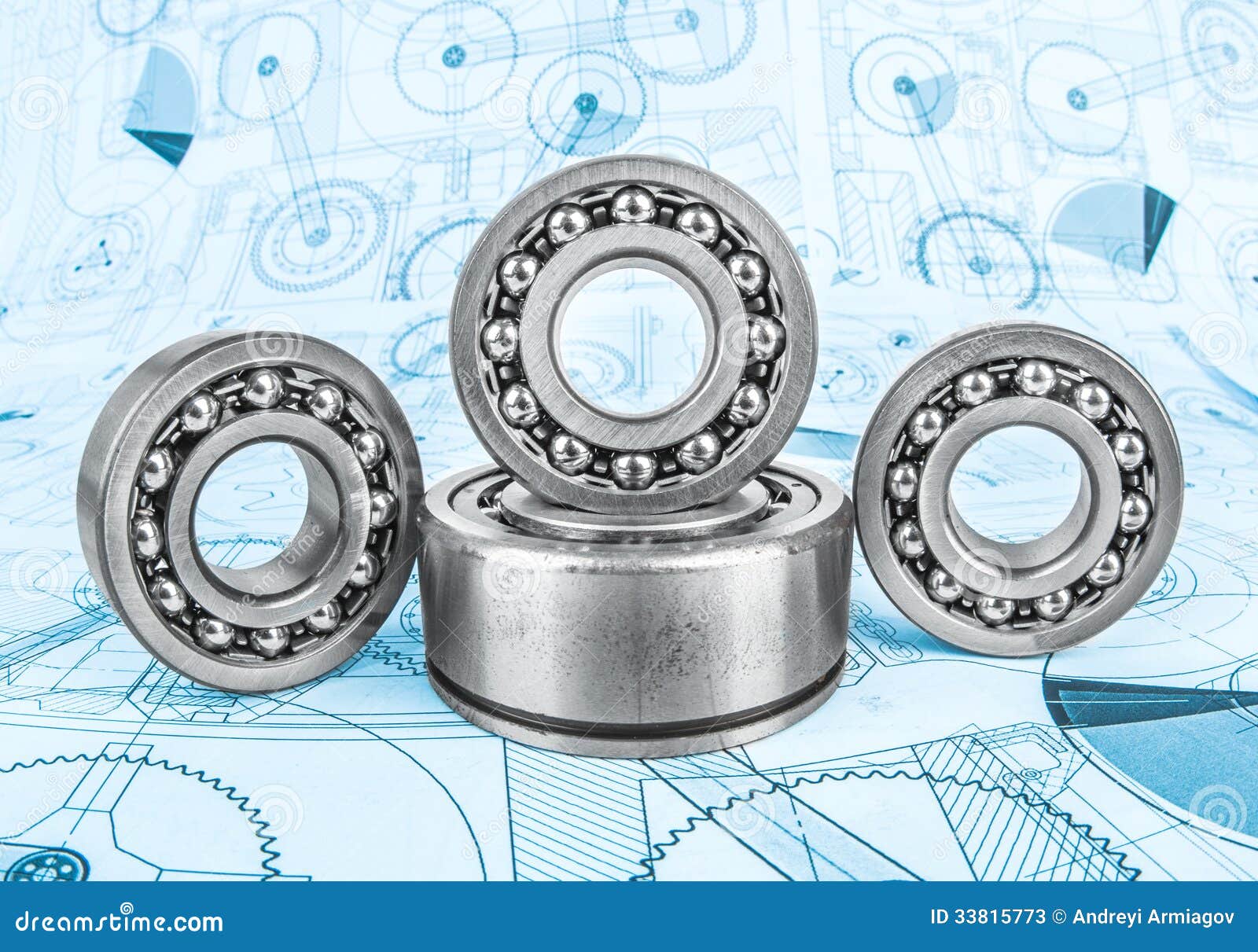 Ball Bearings on Technical Drawing Stock Image Image of industries