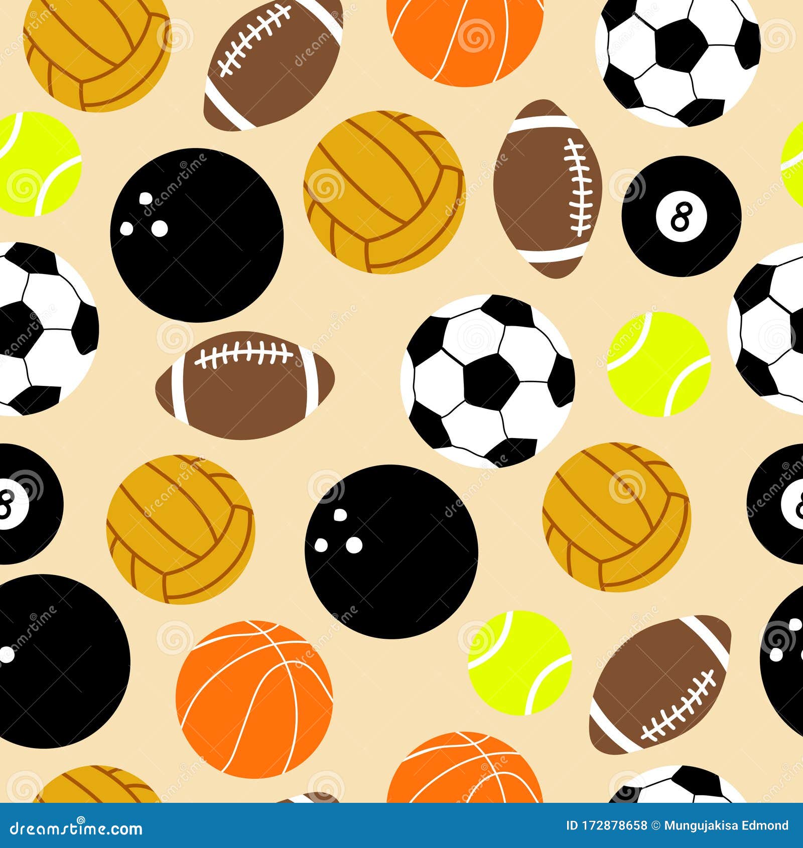 ball collection seamless and tillable pattern