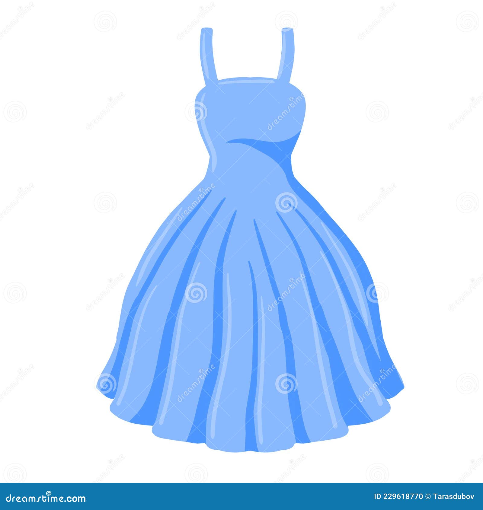 Ball Gown. Women Clothing. Beautiful Dress. Flat Cartoon Stock Vector ...