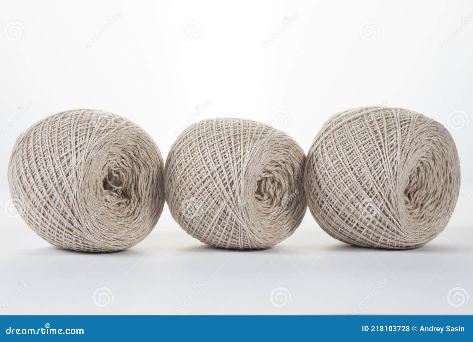 Ball of Gray Cotton Yarn on White Background Stock Photo Image of