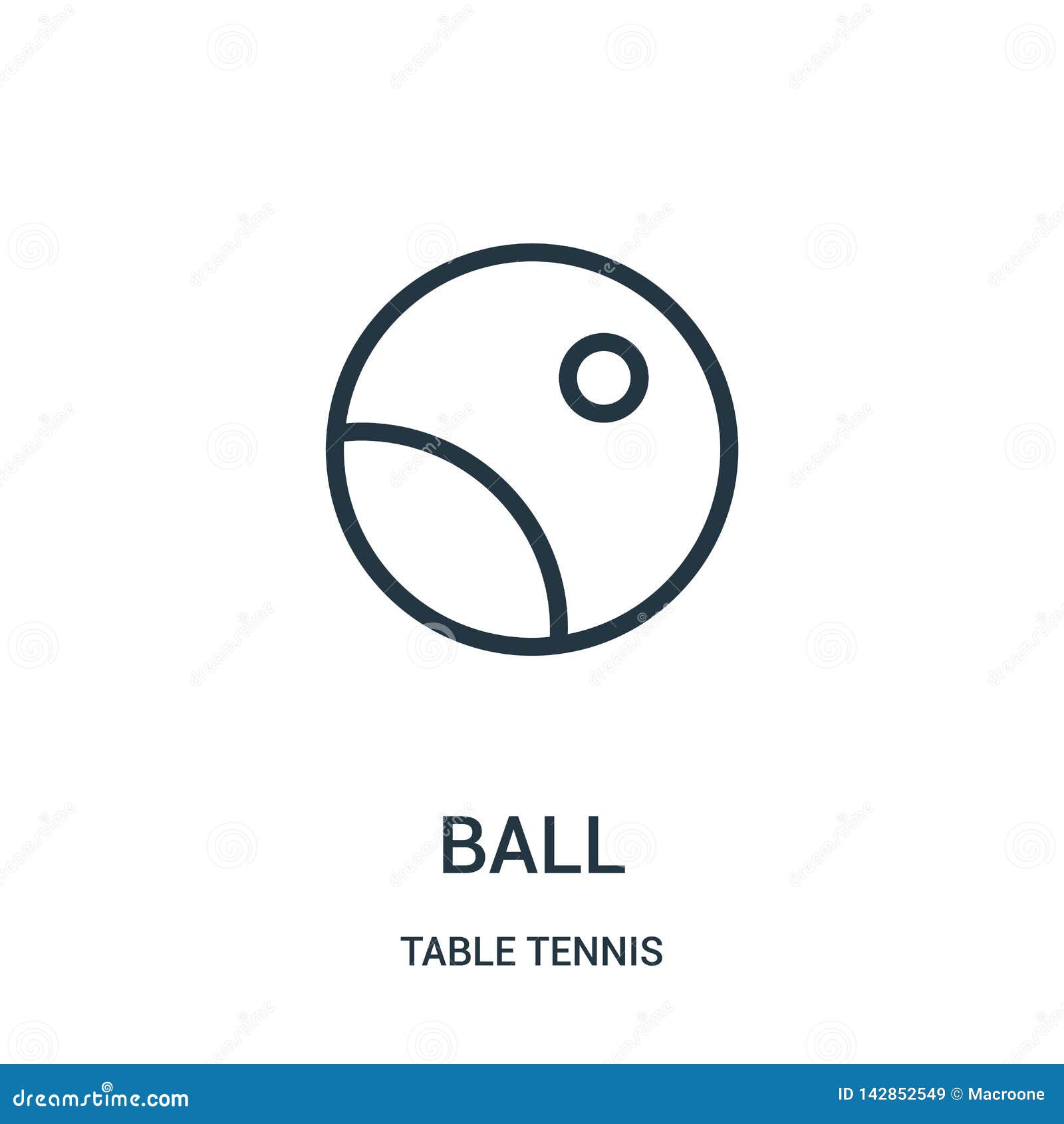 Ball Icon Vector from Table Tennis Collection. Thin Line Ball Outline