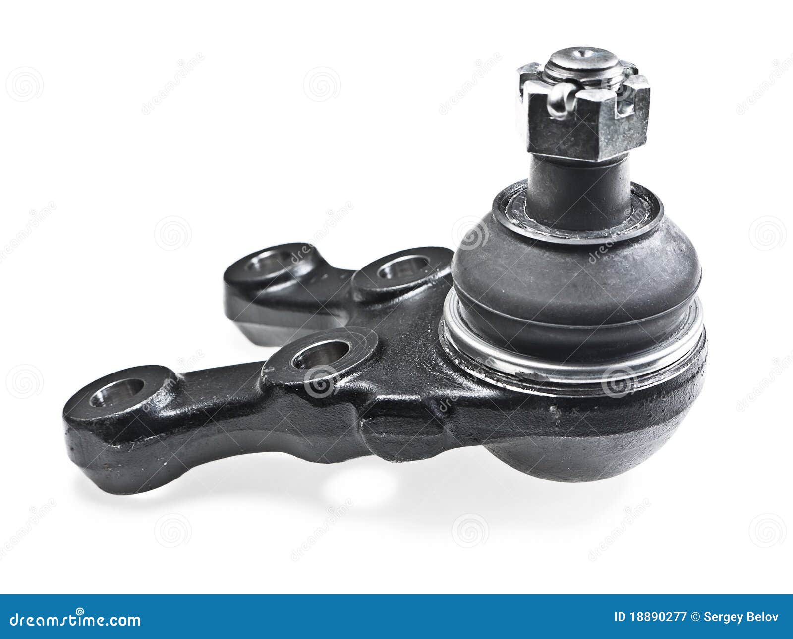 Ball Joint Of Steering Rack Arm Car And On The White Background Stock