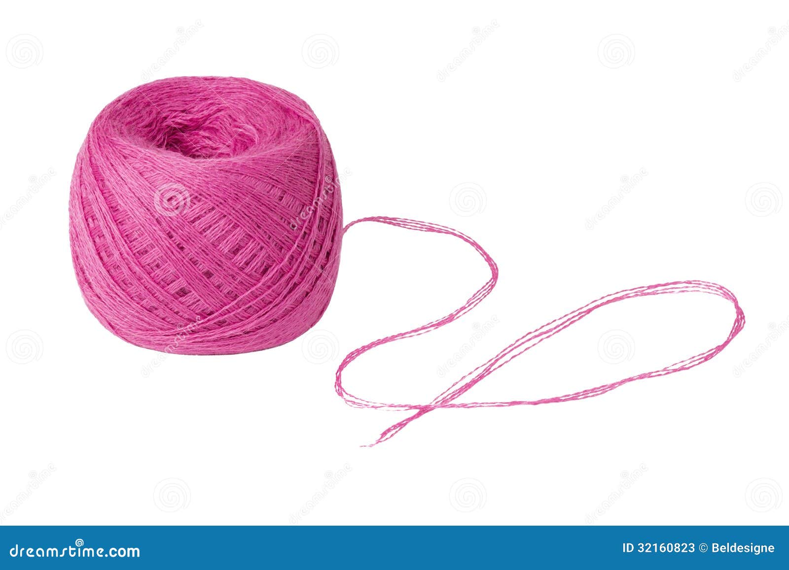 Ball of Pink Yarn Isolated on White Stock Image Image of pink, cotton