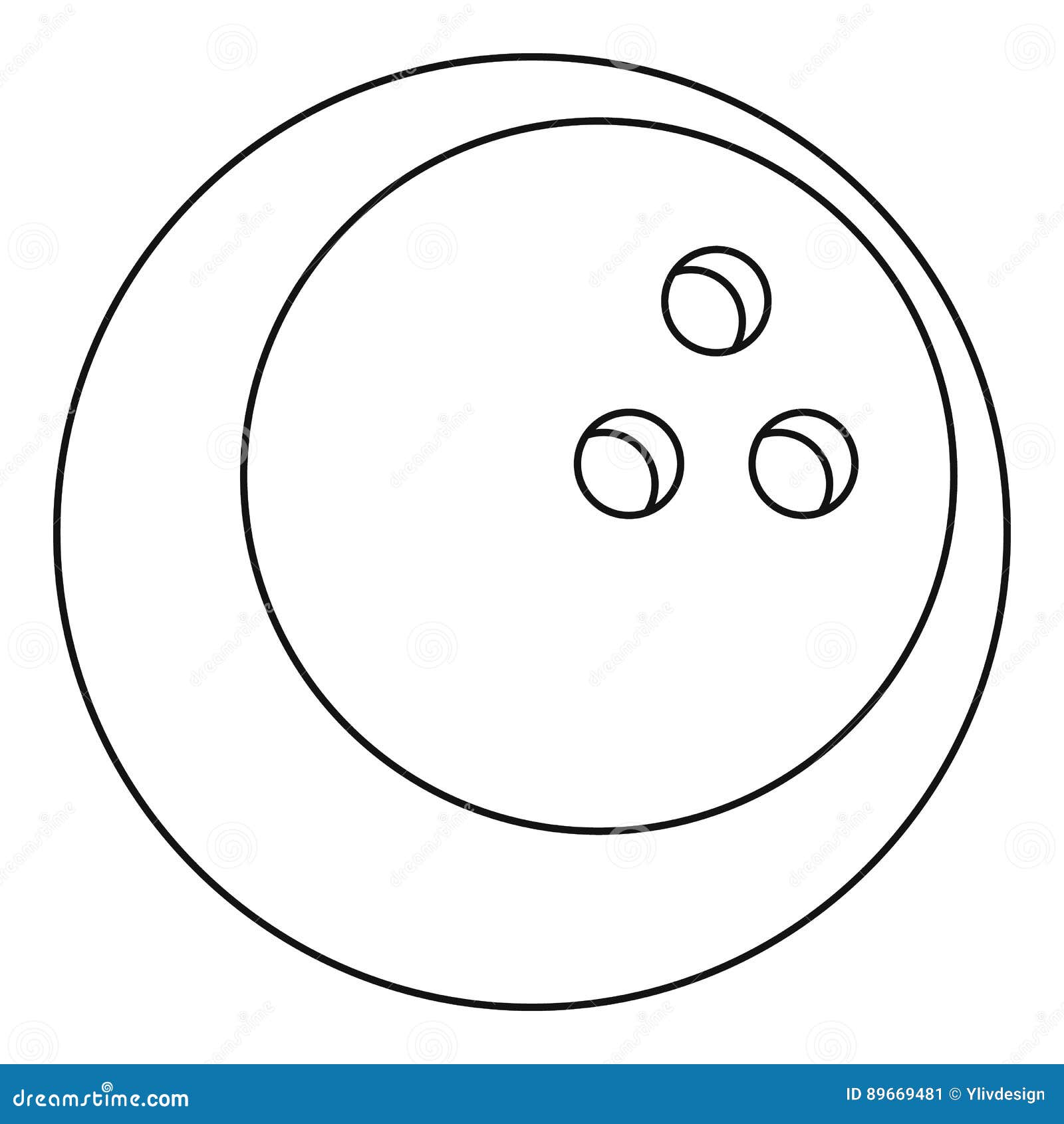 Ball for Playing Bowling Icon, Outline Style Stock Vector