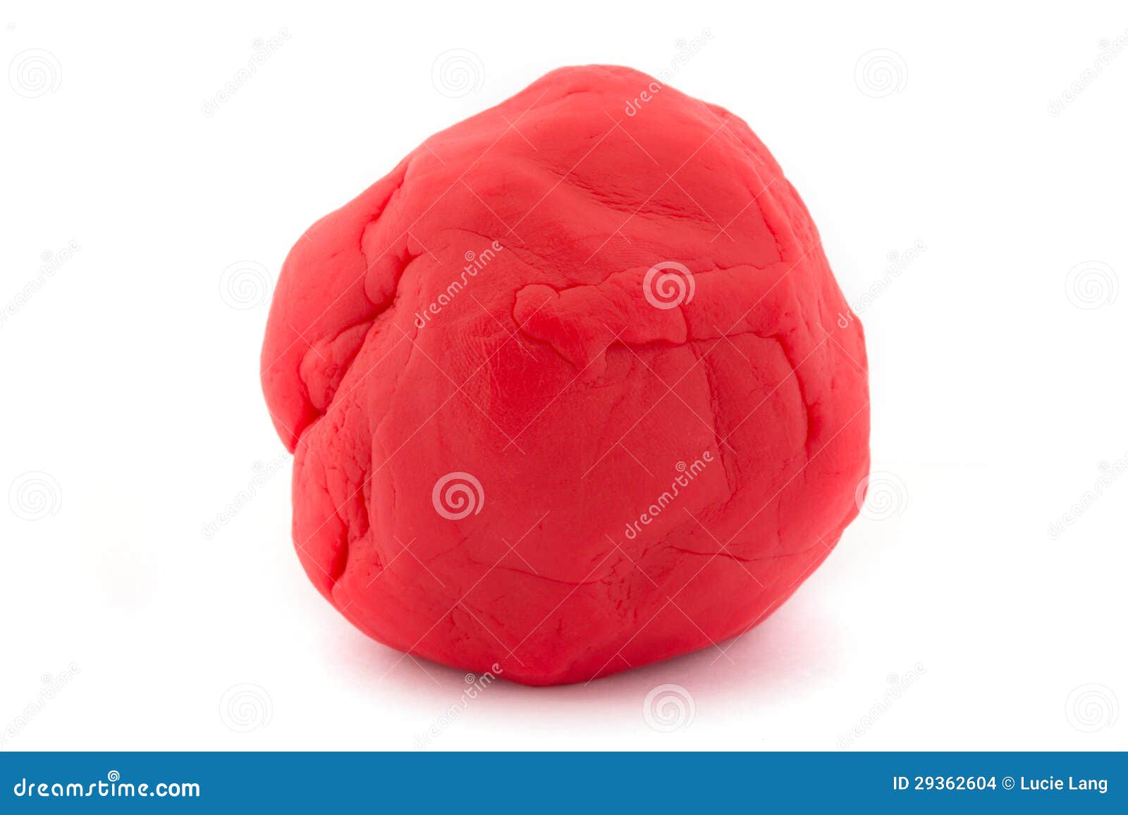 ball of red play dough on white