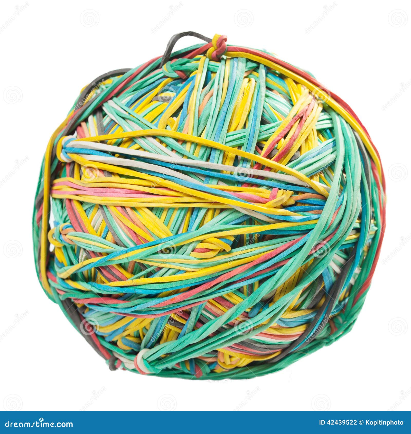 Ball of Rubber Bands. on White Background. Stock Photo - Image of ...