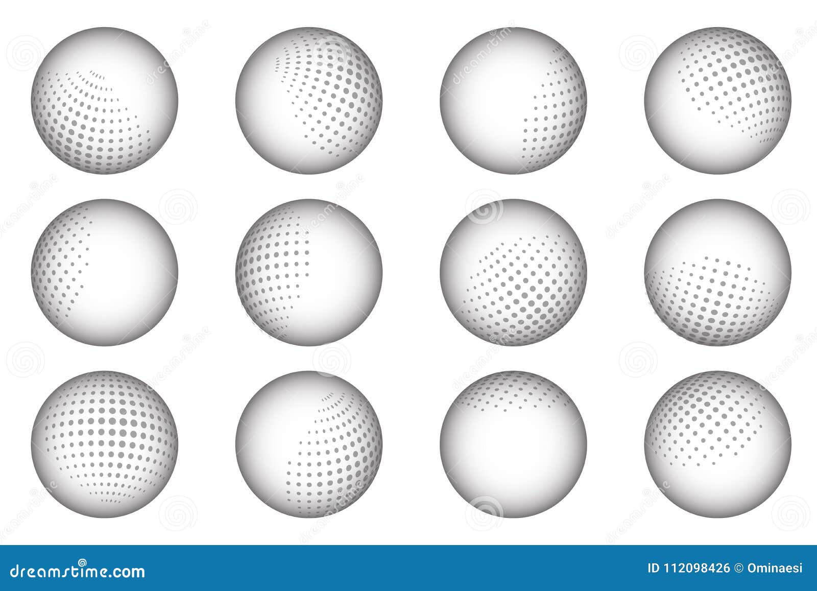 Ball Sphere Dot Abstract Dotted Design Element Set Vector Illustration Stock Vector
