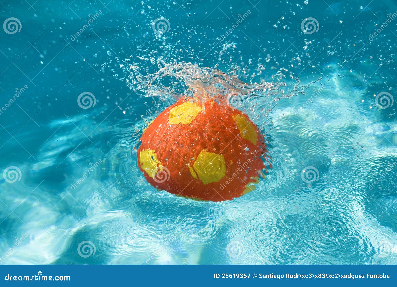 Ball splashing in pool stock image. Image of holidays 25619357