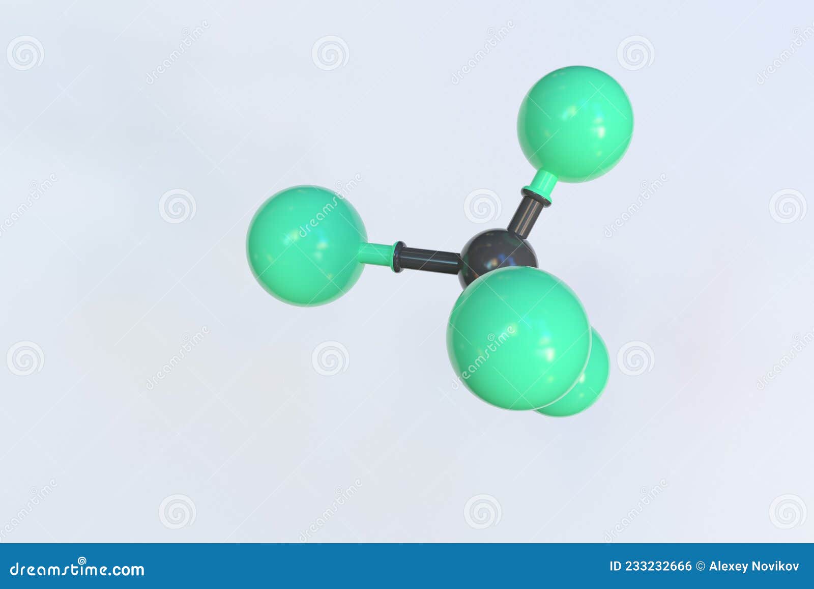 Chlorotrifluoromethane Molecule Made with Balls, Isolated Molecular ...