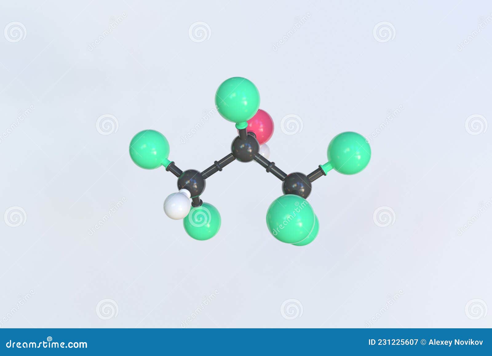 Hexafluoro-2-propanol Molecule, Isolated Molecular Model. 3D Rendering ...