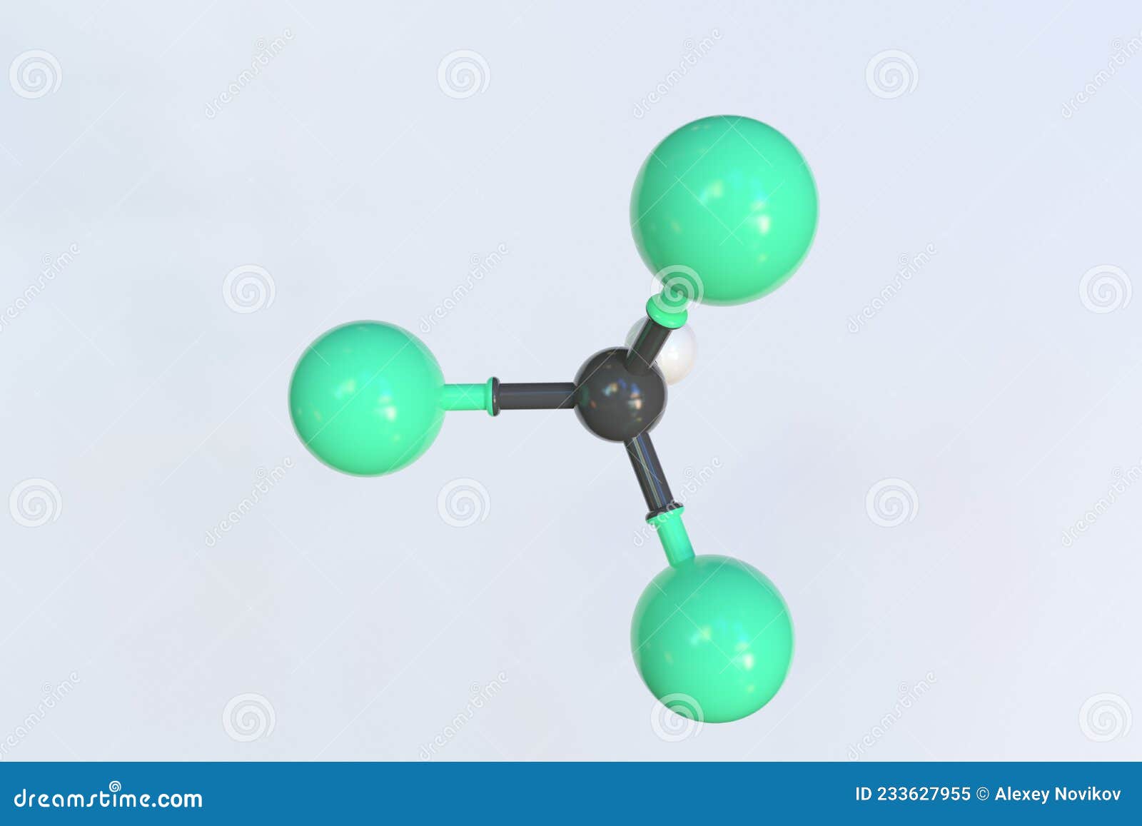 Molecule of Chloroform, Isolated Molecular Model. 3D Rendering Stock ...