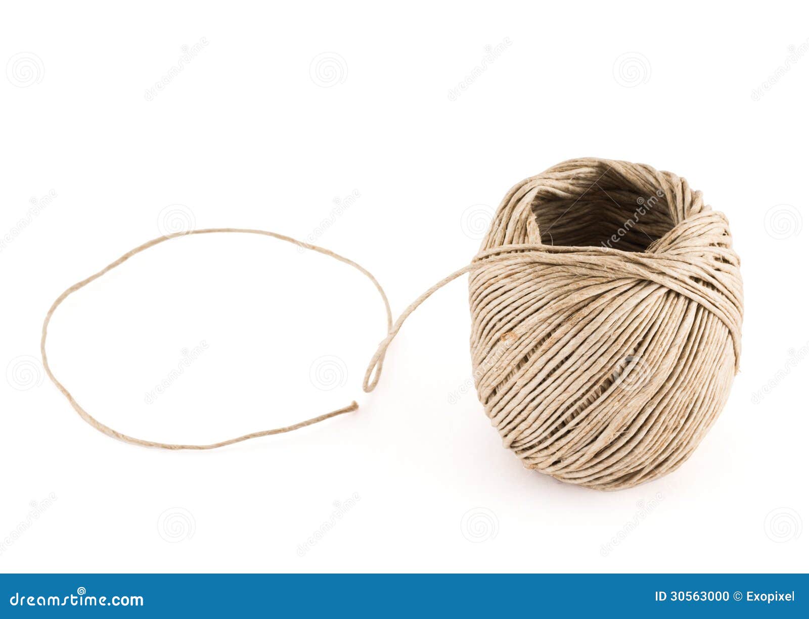 Ball of Strong Brown String Over White Background Stock Photo - Image of  ball, craft: 30563000