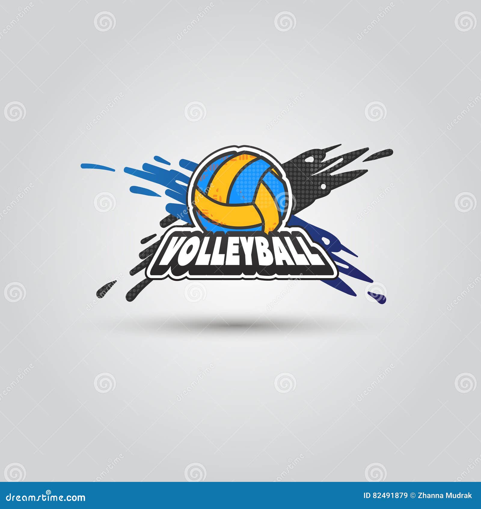 Ball Symbol Volleyball Logo Badge. Sport Emblem Element Stock ...