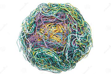 Ball of tangled wires stock image. Image of line, cable - 46867033