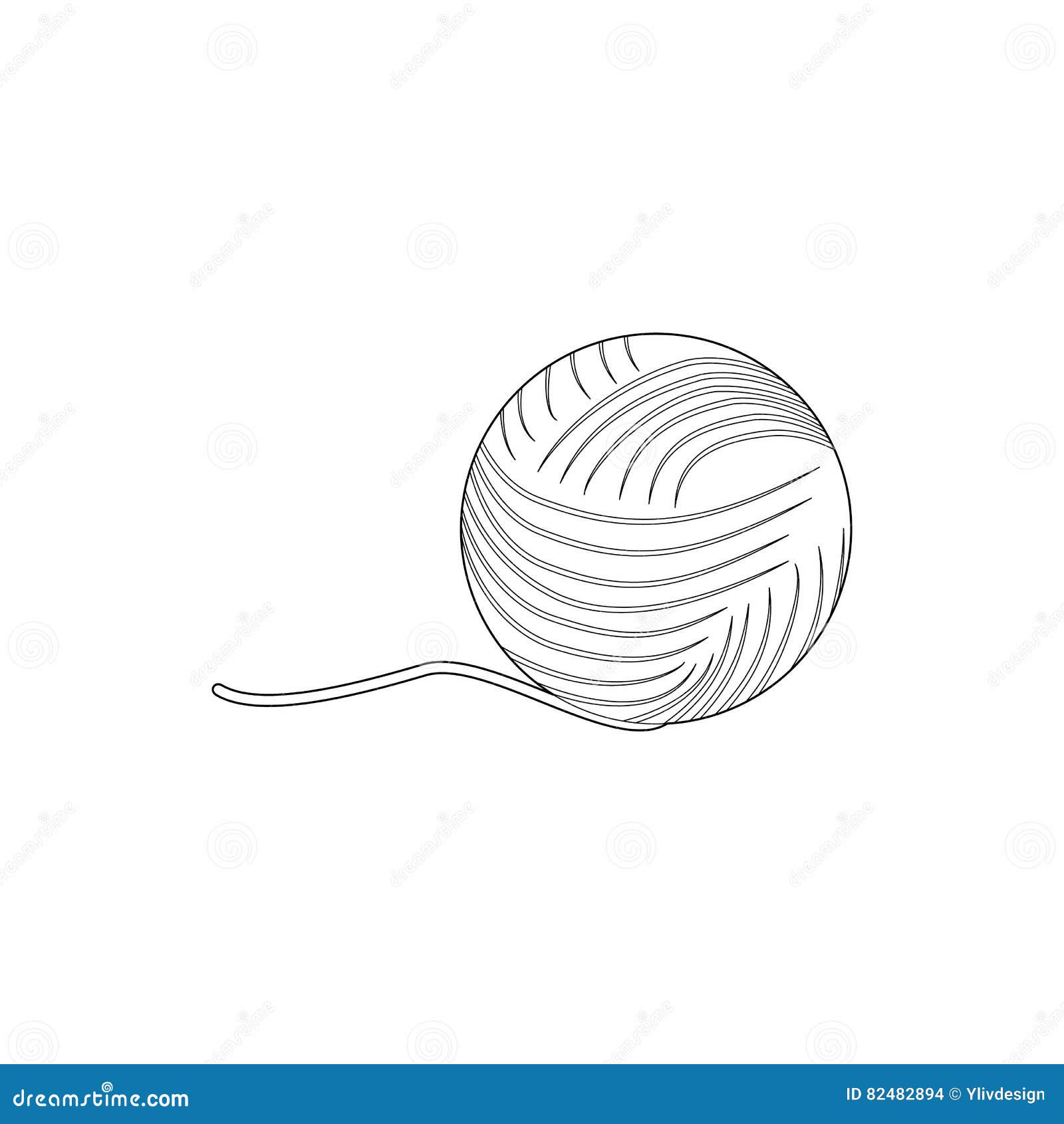 Ball of Yarn Icon, Outline Style Stock Vector - Illustration of black