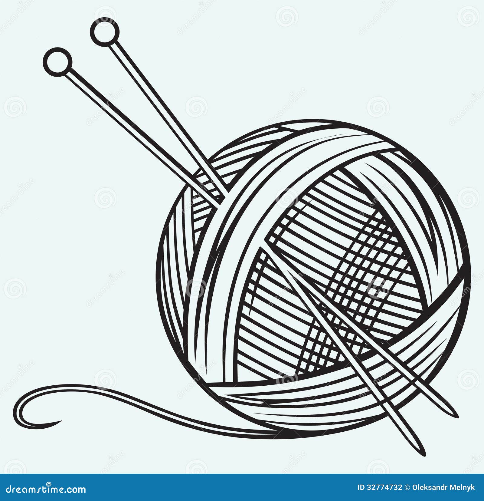 knitting needles and yarn clip art - photo #17