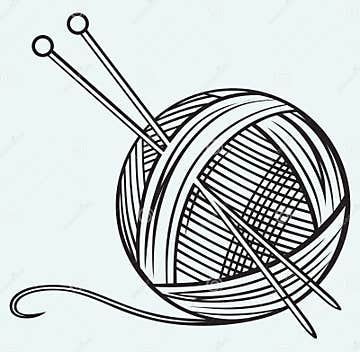 Ball of yarn and needles stock vector. Illustration of background ...