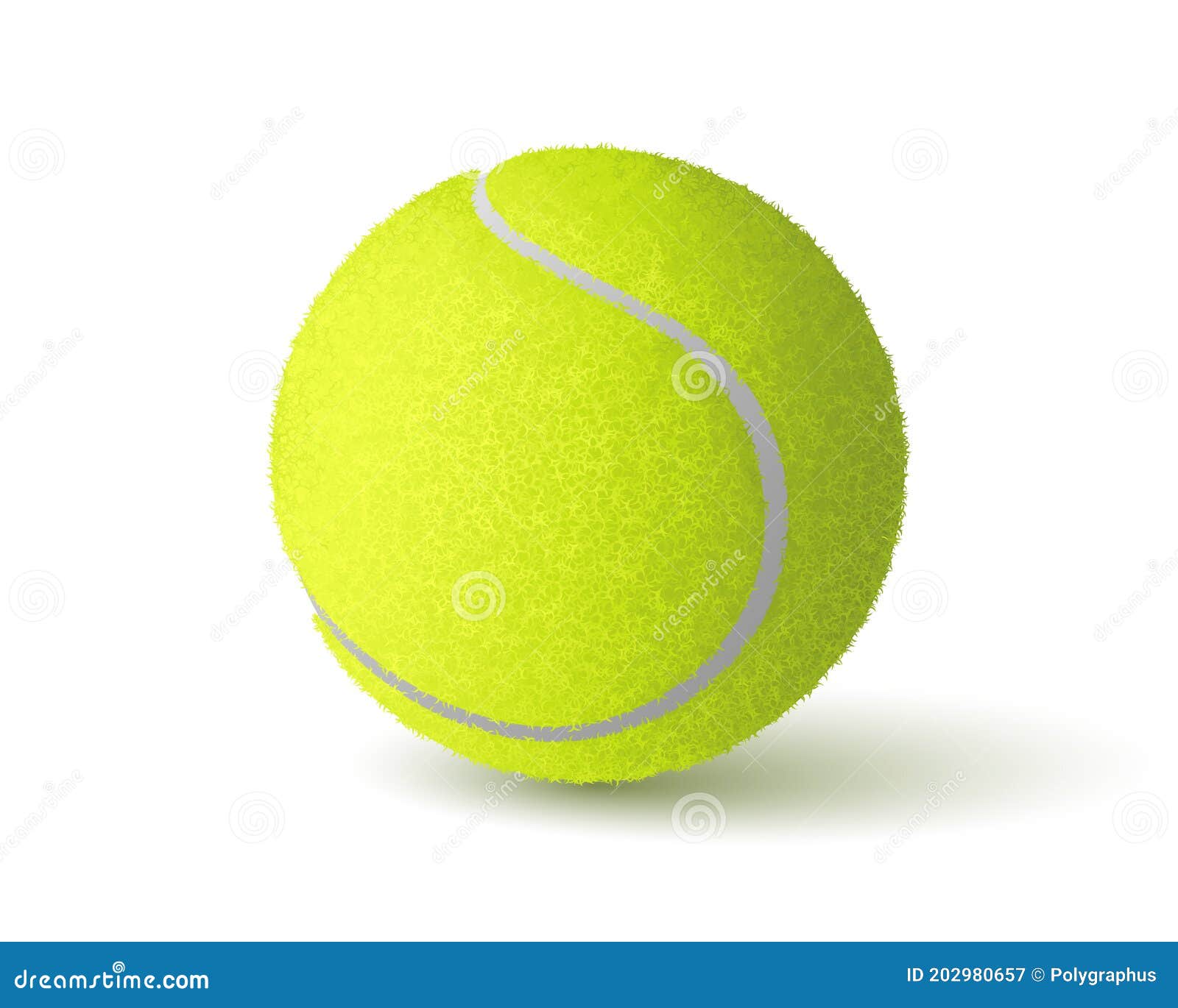 une illustration de vecteur de balle de tennis avec ombre sur fond