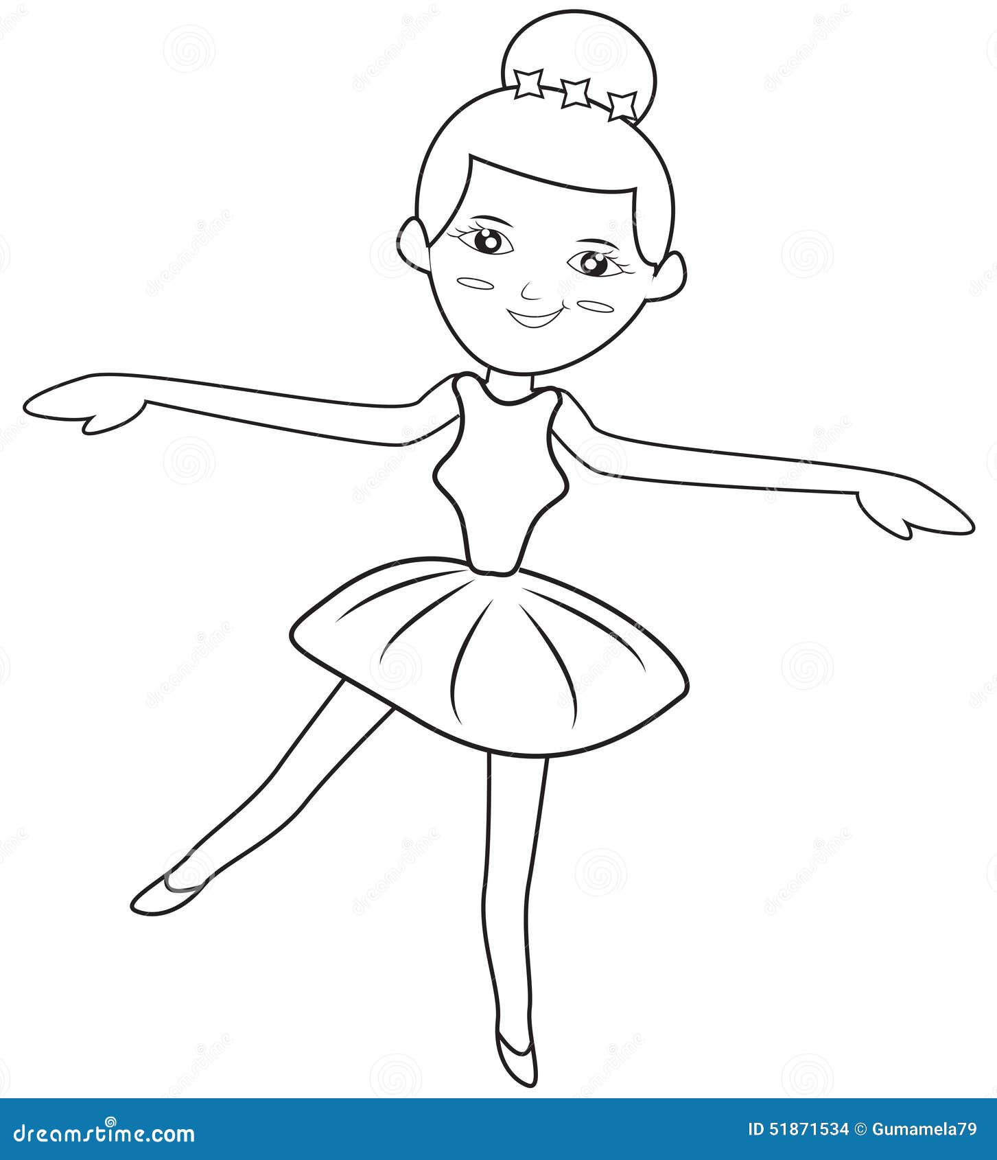 Ballerina coloring page Stock