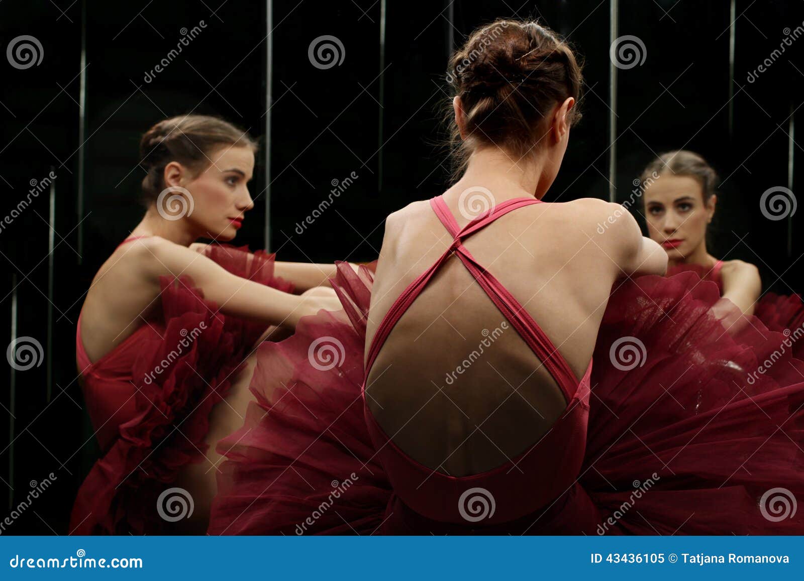Ballerina Dancer Looking at the Mirror Stock Image Image of ballet