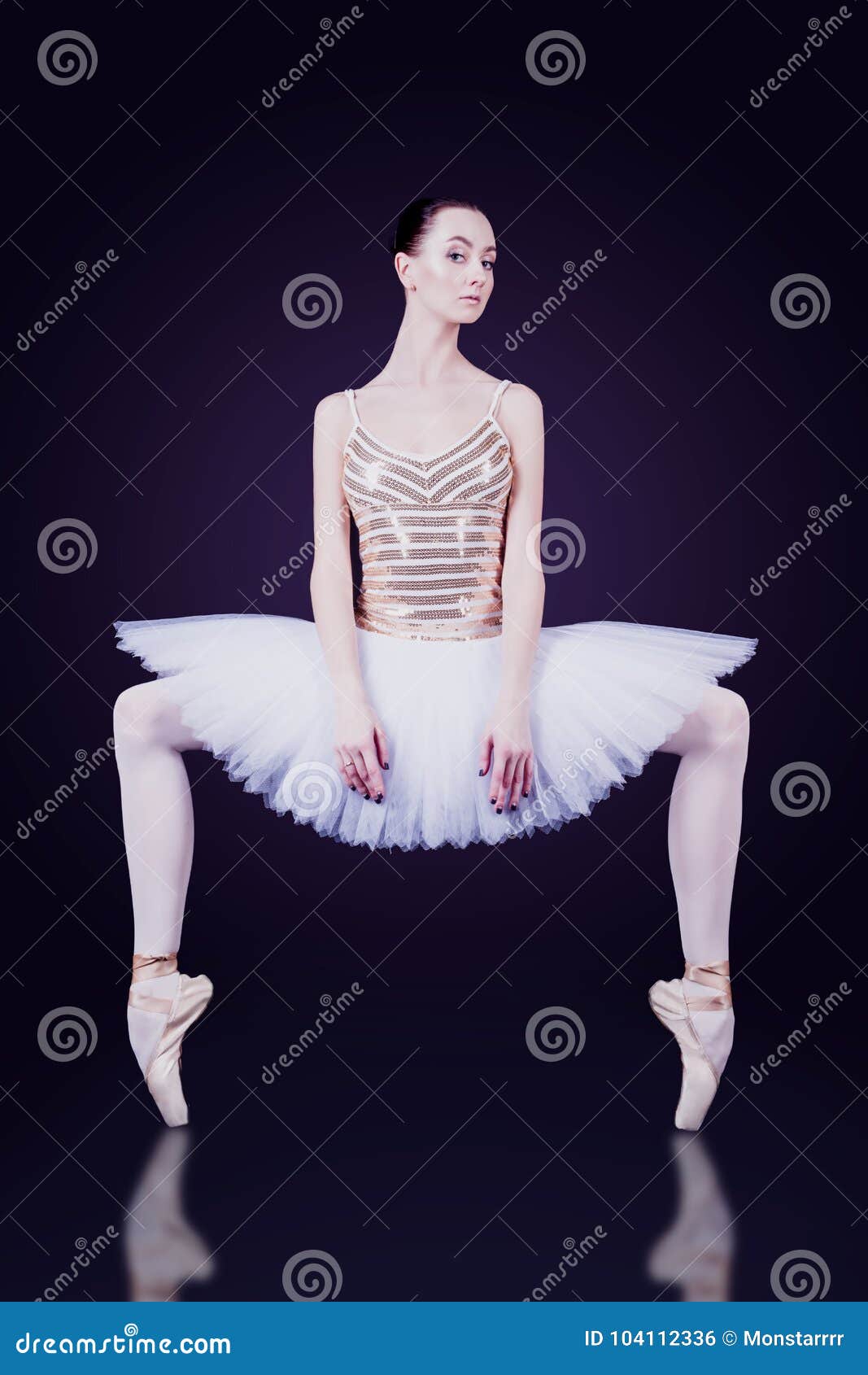 Ballerina Dancer in White Tutu Photo Image costume, black: 104112336