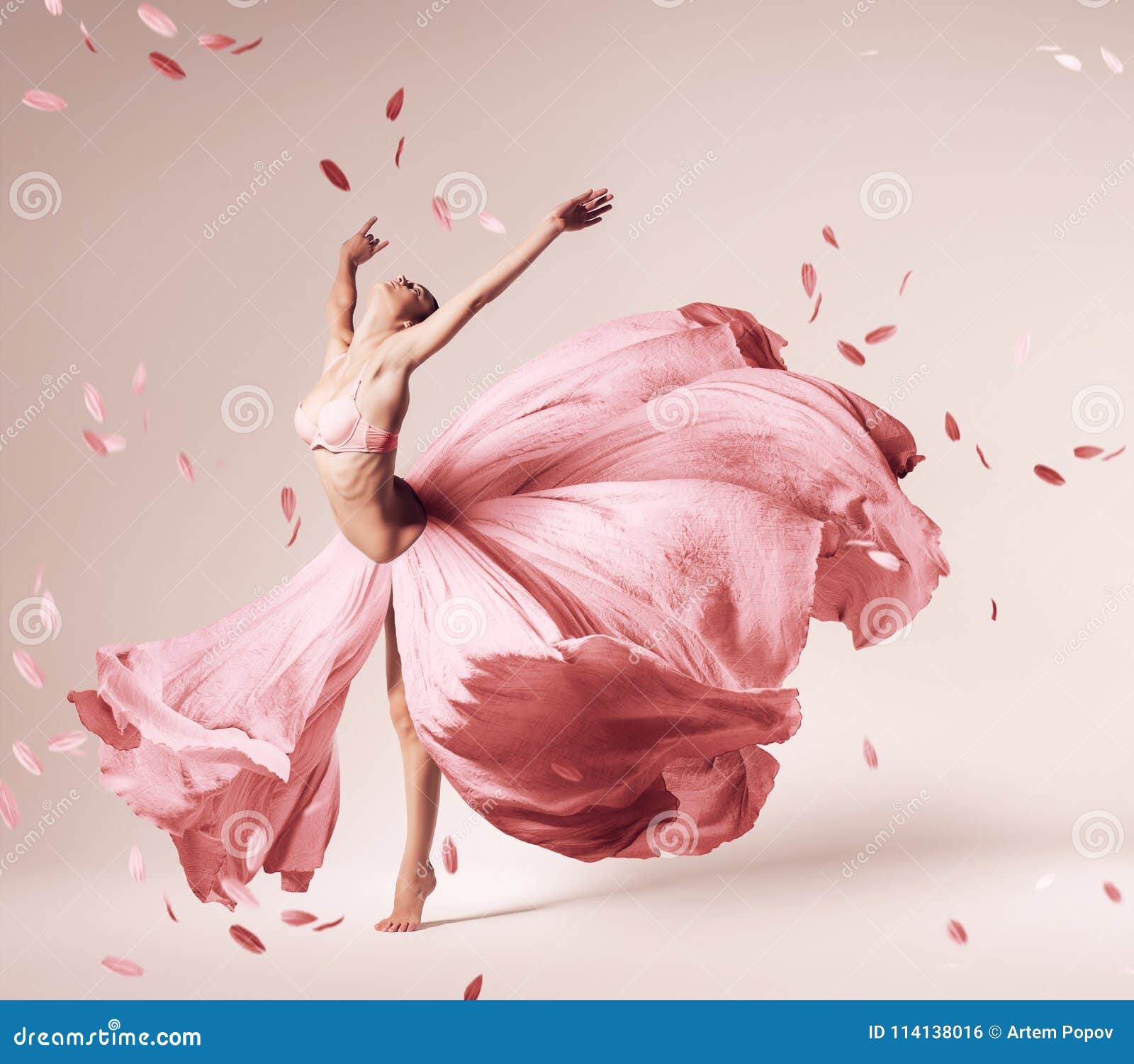 888 Flowing Pink Dress Photos - Free ...