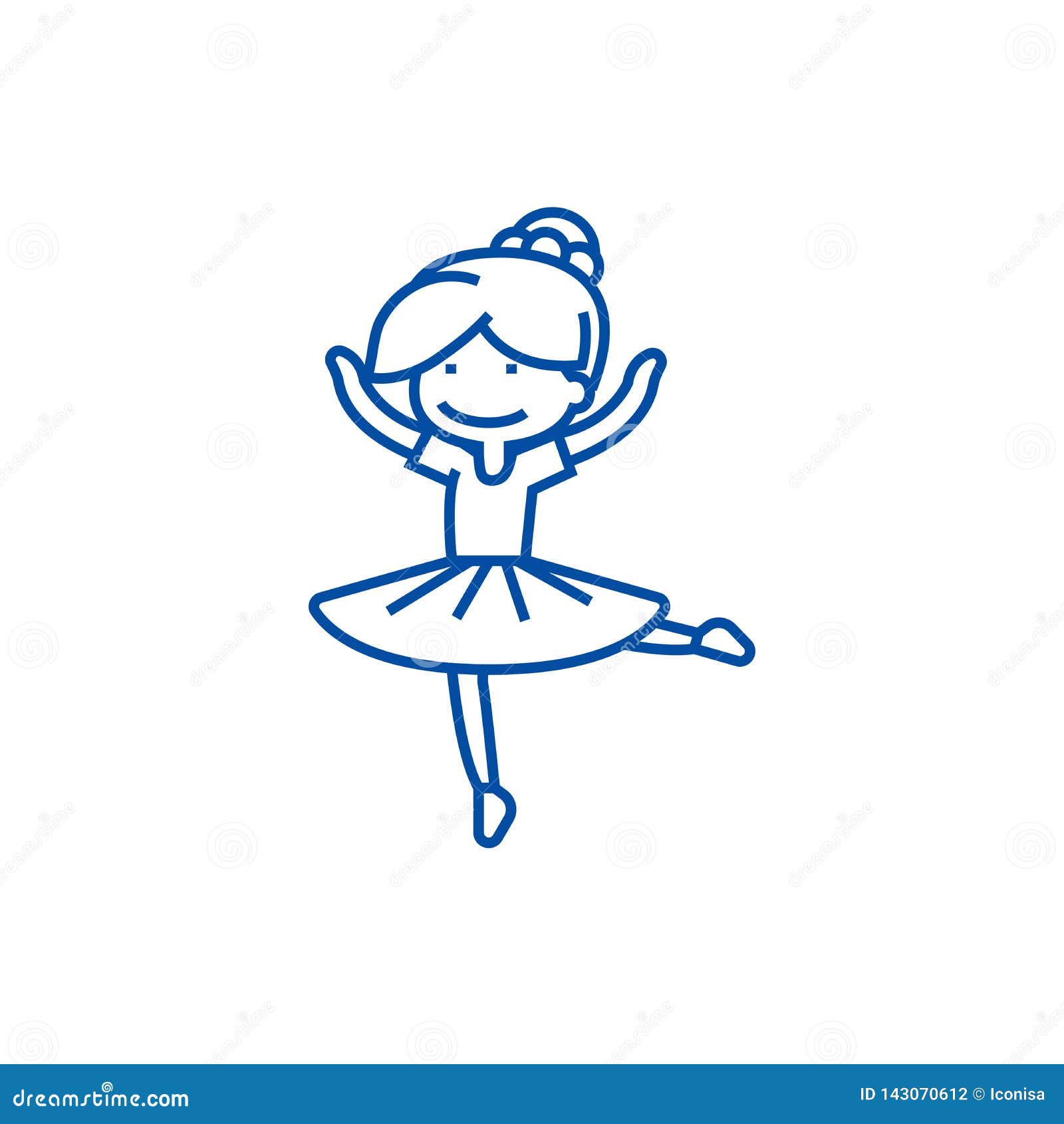 Ballerina Girl,balet Dancer Line Icon Concept. Ballerina Girl,balet ...