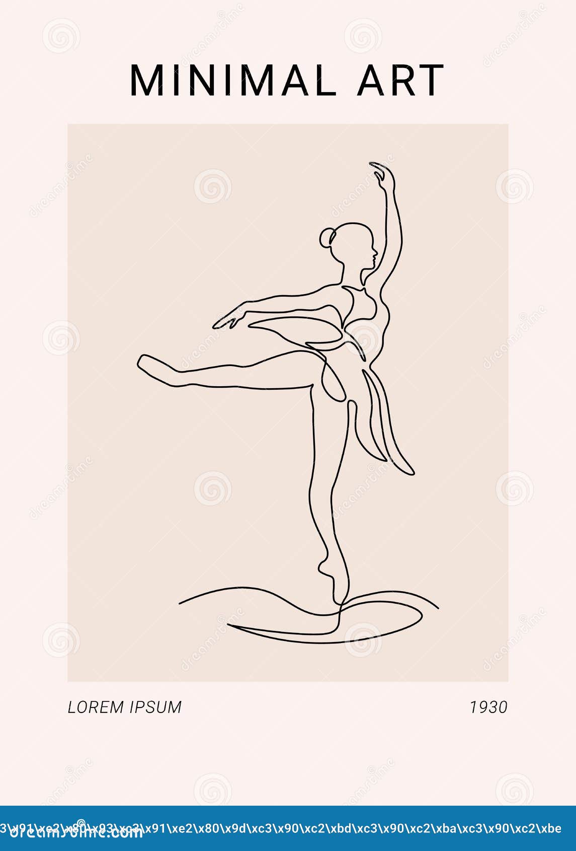 Ballerina One Line Drawing. Abstract Poster with Ballet in a Single Continuous Line Wall Art Vector Stock Vector - Illustration of beauty: 223500137