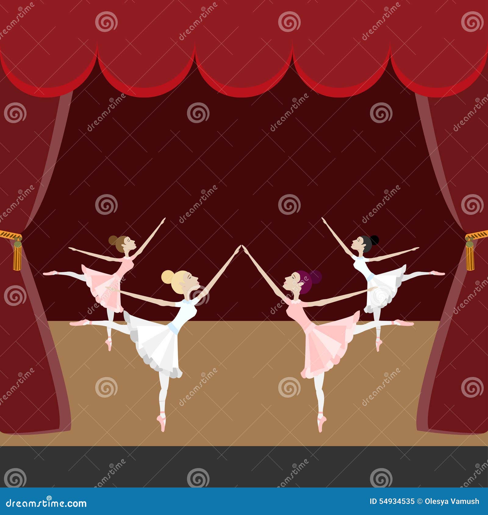 Ballerina performance stock illustration. Illustration of four - 54934535