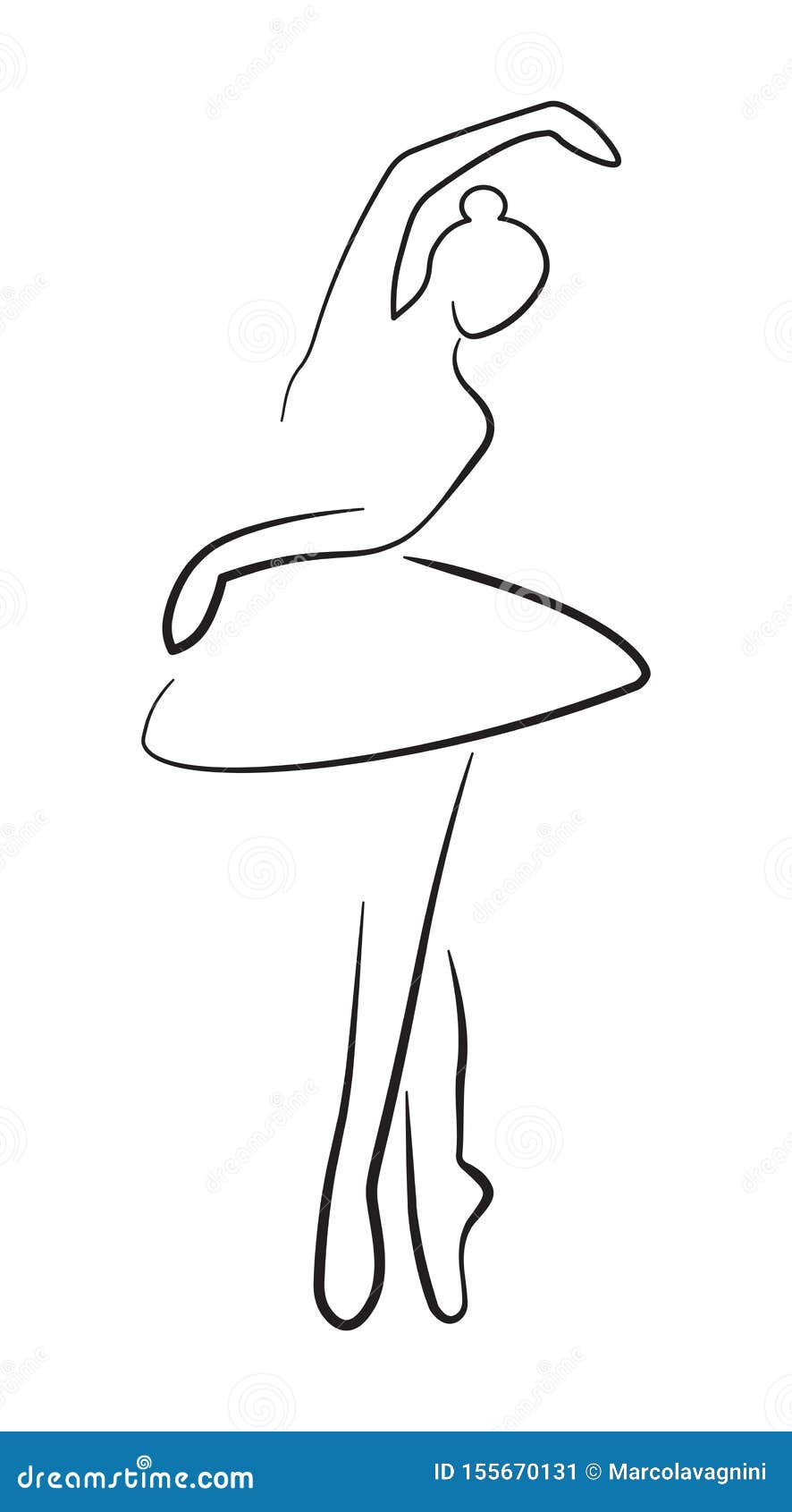 Ballerina Silhouette Contour Stock Vector - Illustration of background,  love: 155670131