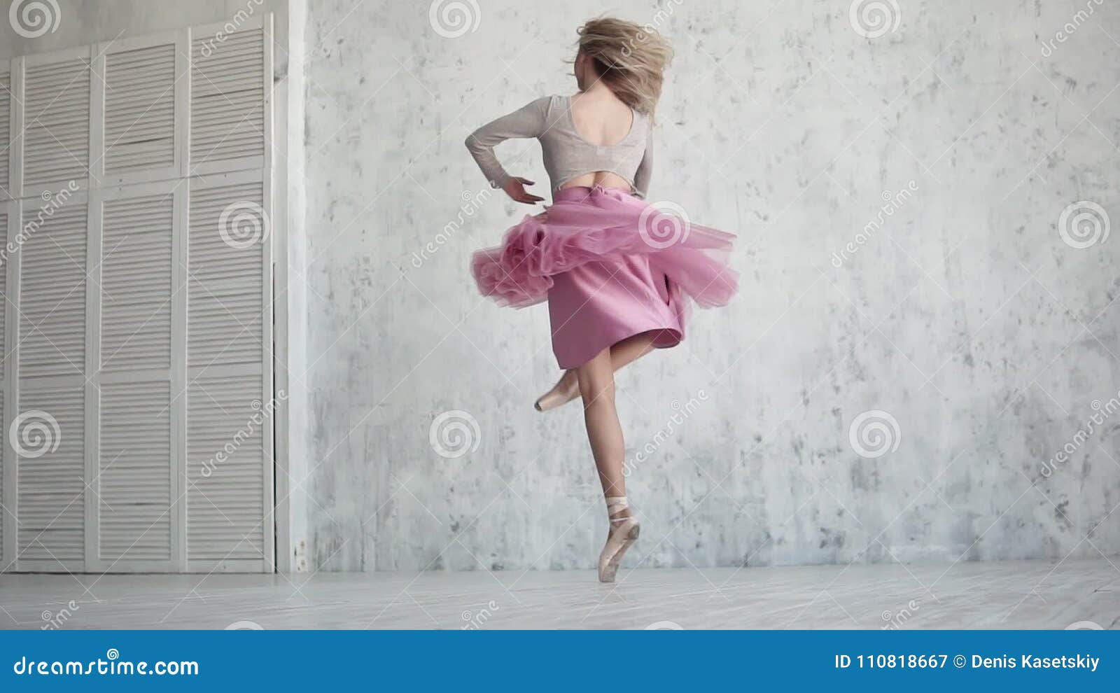 Ballerina is Spinning on Her Toe in a Pink Dress. Young Girl Dances  Classical Ballet. Slow Motion Stock Video - Video of dance, ribbon:  110818667
