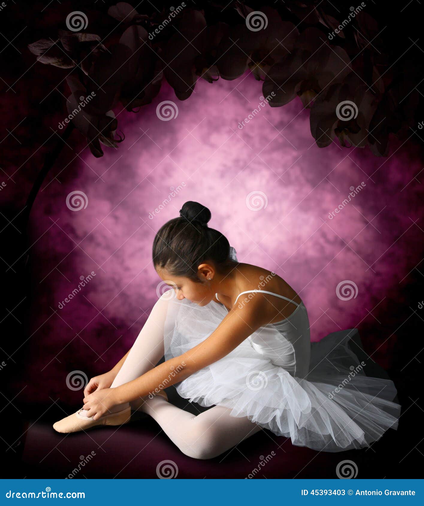 Ballerina Tying Ribbons Pointe Stock Image - Image of tying, classical