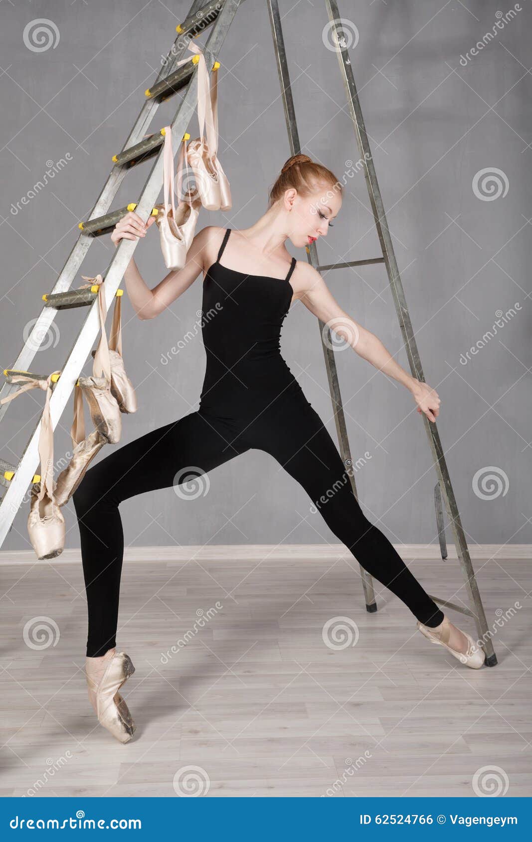 Ballerina Warming Up before Rehearsal. Girl Dressed in Tights. Stock Photo  - Image of ballet, black: 62524766