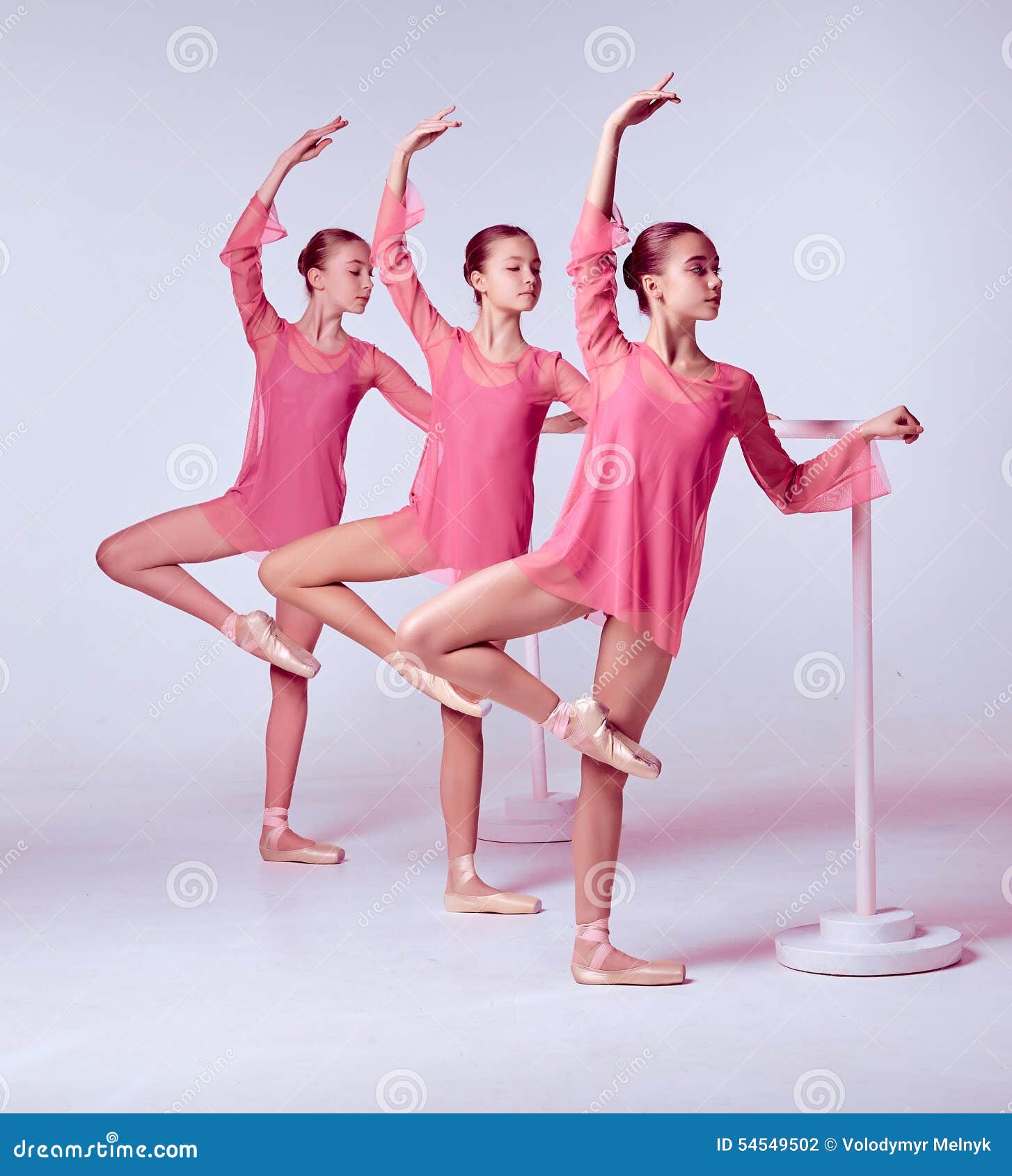 Ballerinas Stretching on the Bar Stock Photo Image of indoors, girl
