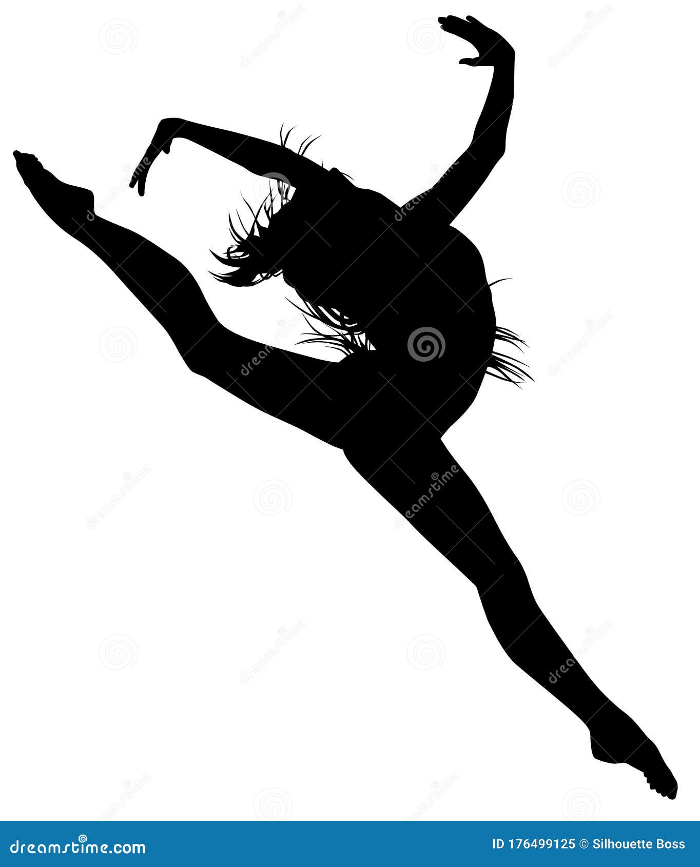 ballet dancer jumping with tutu ballet dress, lottie. silhouette