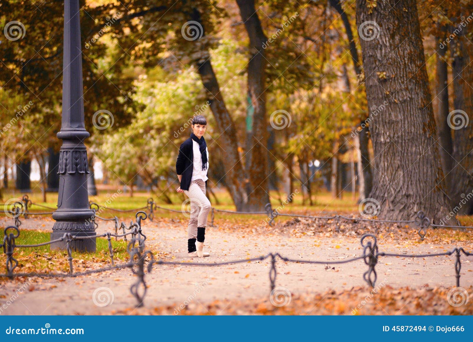 Ballet Dancer Posing In A Garden The City Of St Petersburg Stock