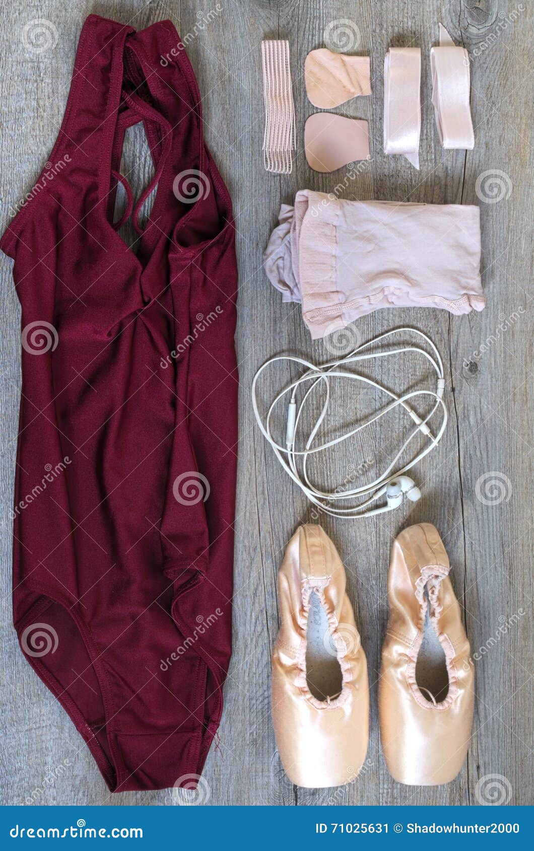 Ballet equipment stock image. Image of hearphone, female 71025631