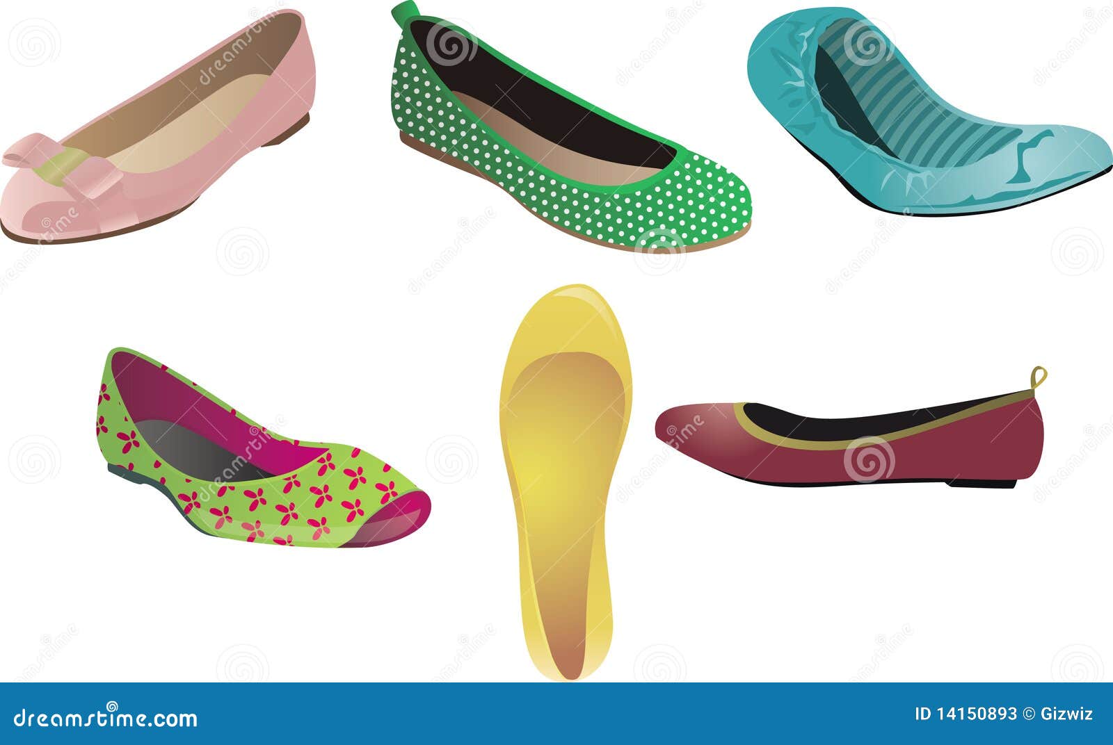 Ballet Flats stock vector. Illustration of stylish, shoes 14150893