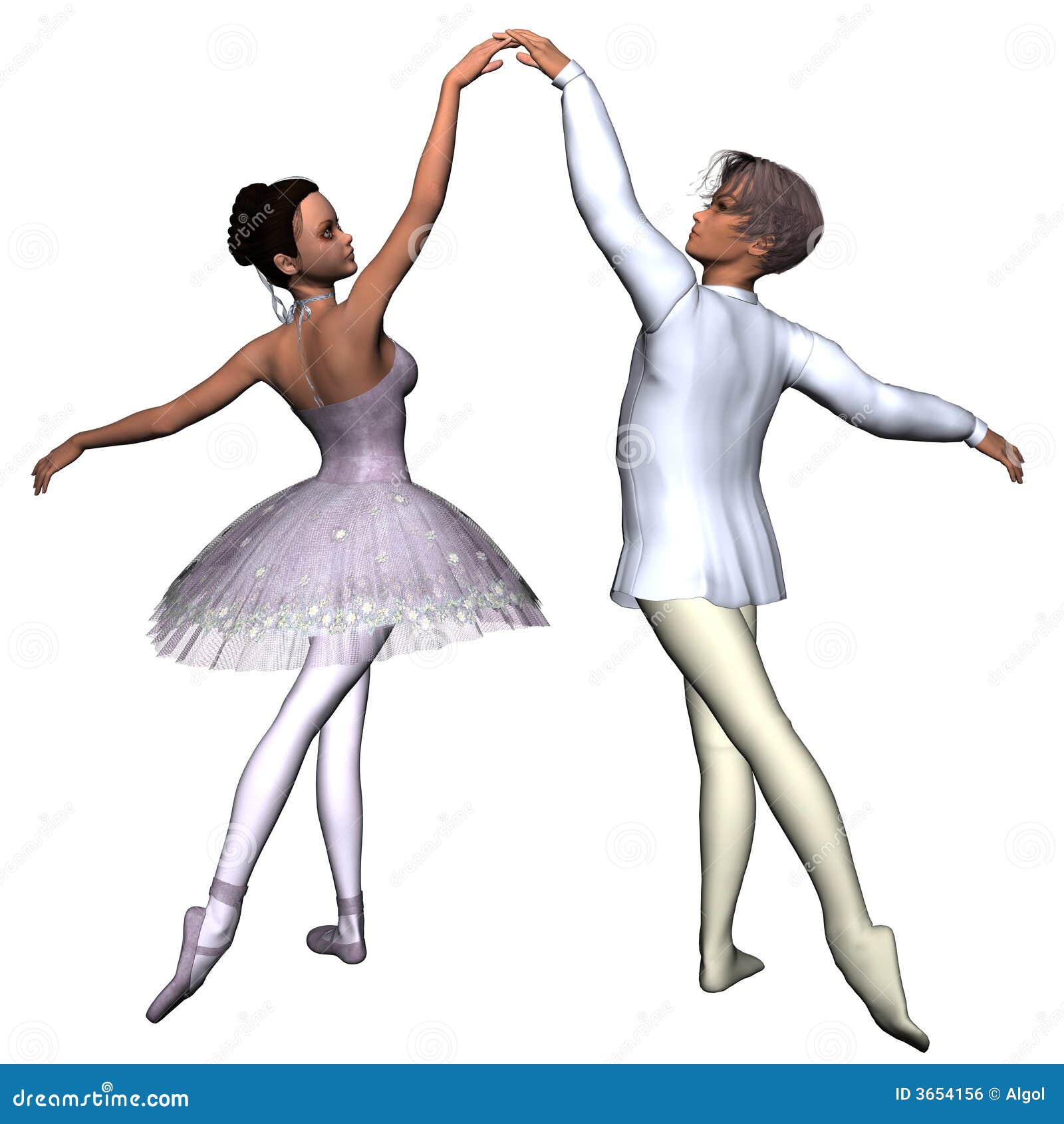 Ballet Pas De Deux - 1 stock illustration. Illustration of render