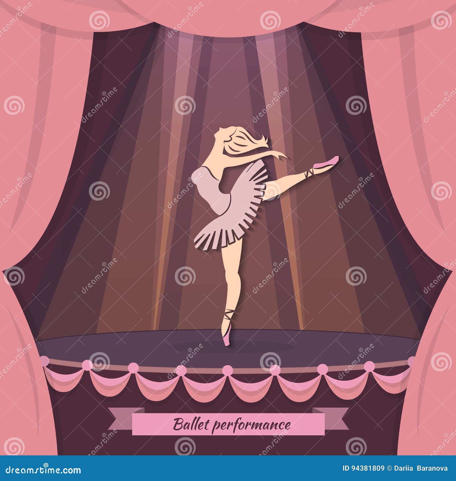 Ballet Performance Background Stock Vector - Illustration of invitation ...