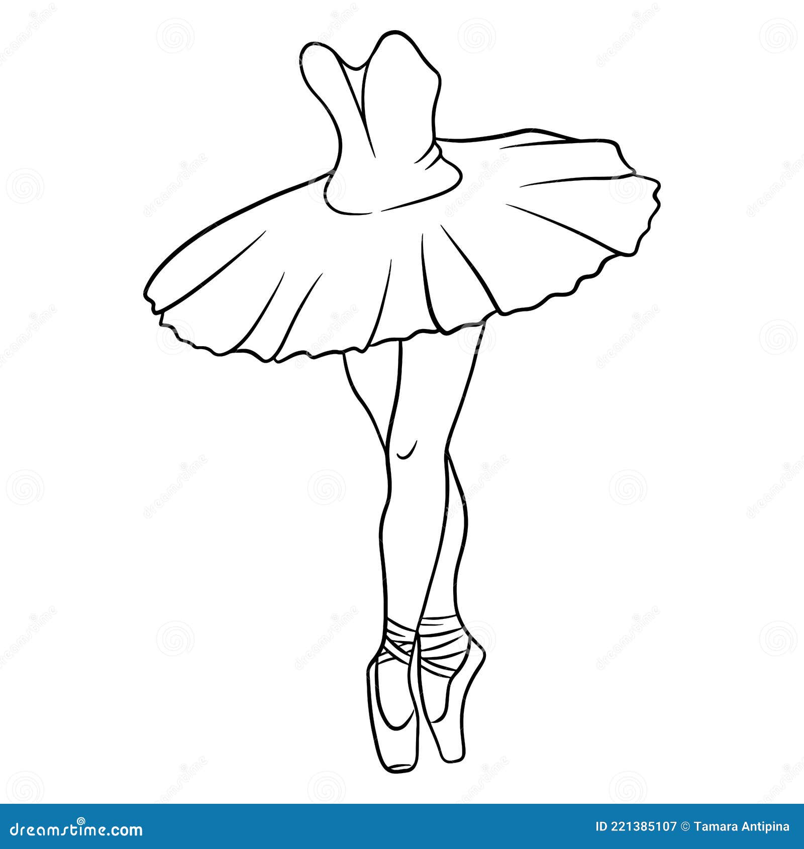 Bailarina con pierna levantada - Cristina Ilustraciones y diseño gráfico