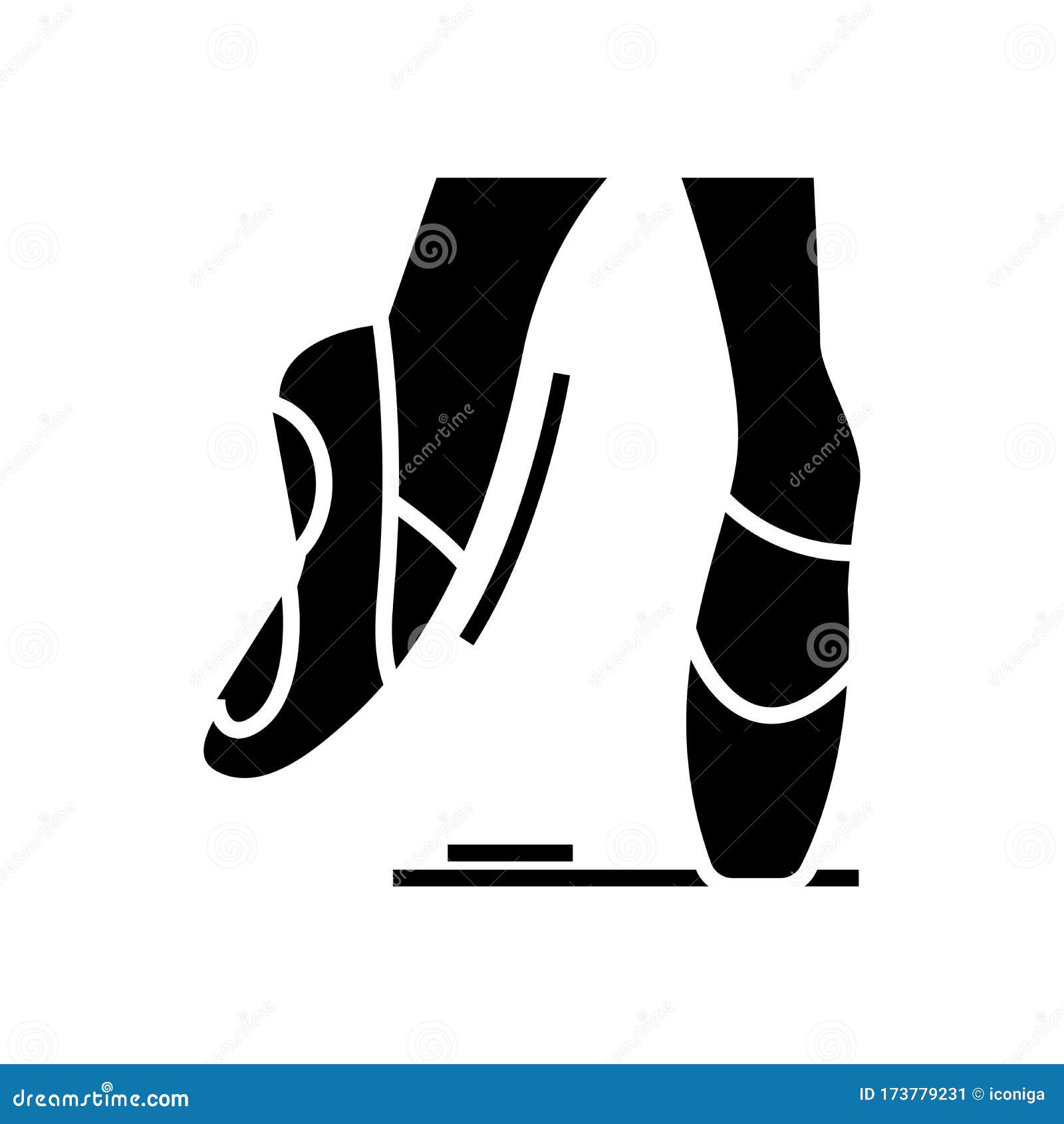 Ballet Shoes Black Icon, Concept Illustration, Vector Flat Symbol ...