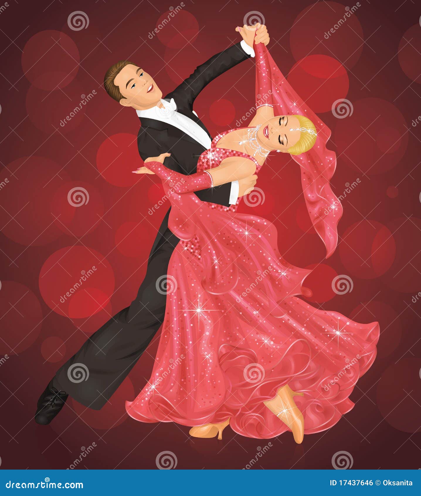 Ballo di sala da ballo. illustrazione vettoriale. Illustrazione di