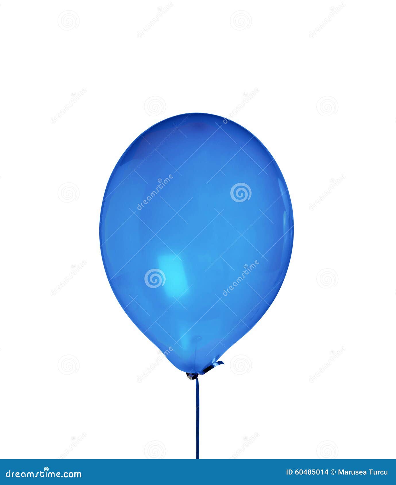 Ballon Bleu Avec De La Ficelle D'isolement Photo stock - Image du