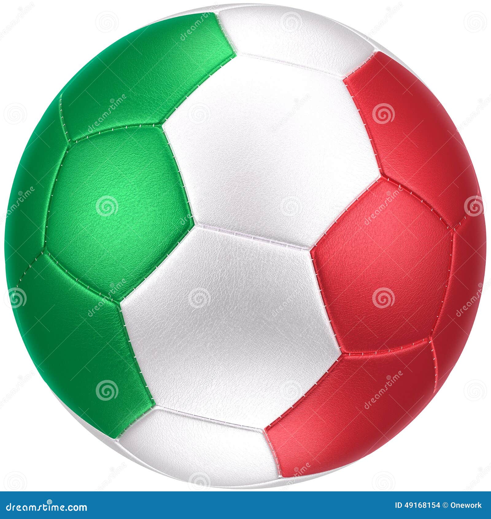 Ballon De Football Avec Le Drapeau De L Italie Photorealistic Photo Stock Image Du Equipe Isolement 49168154