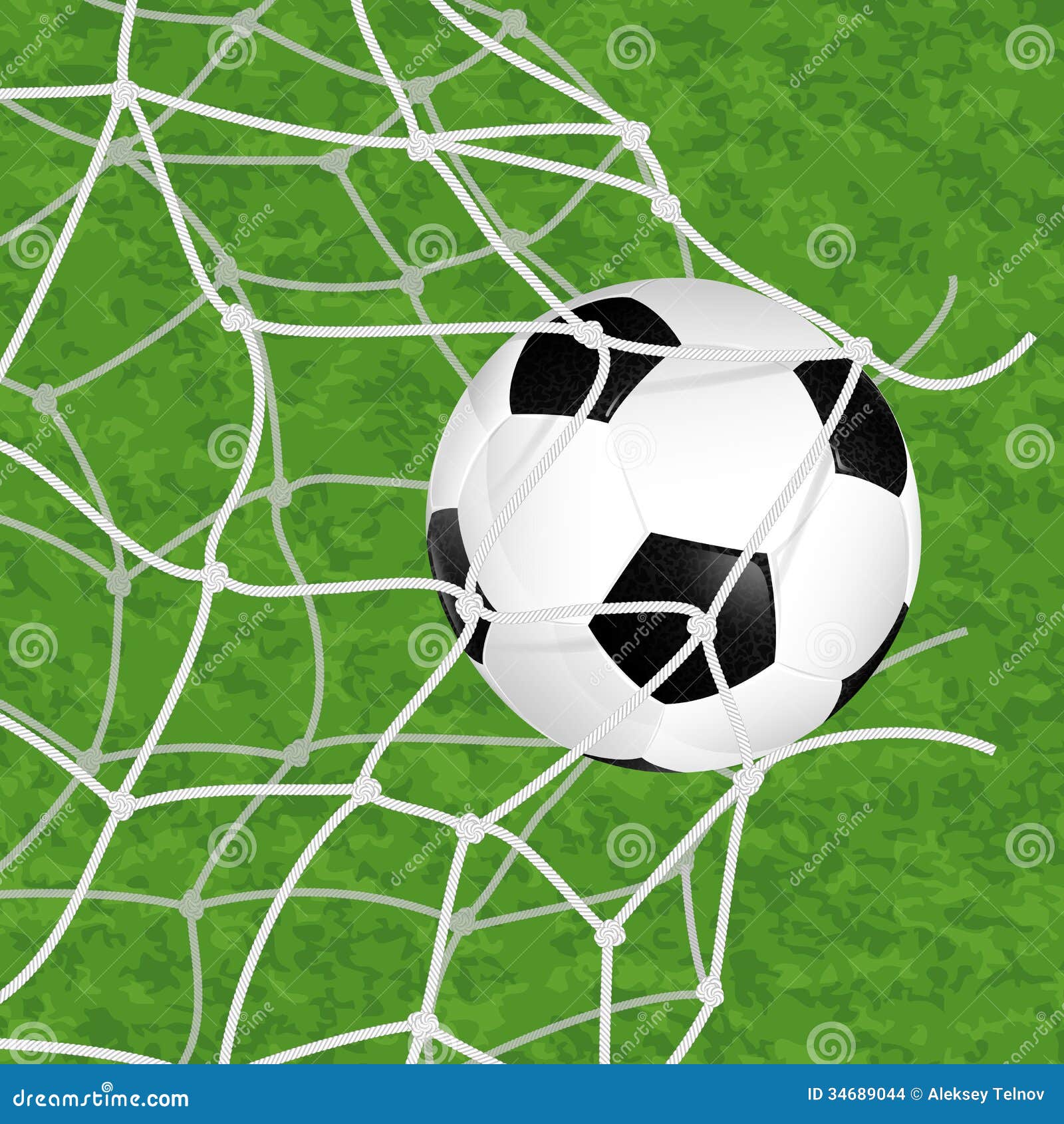 Ballon De Football  Dans Le Filet  Illustration de Vecteur 
